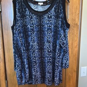 Lane Bryant Blue Snake Print Women's Top